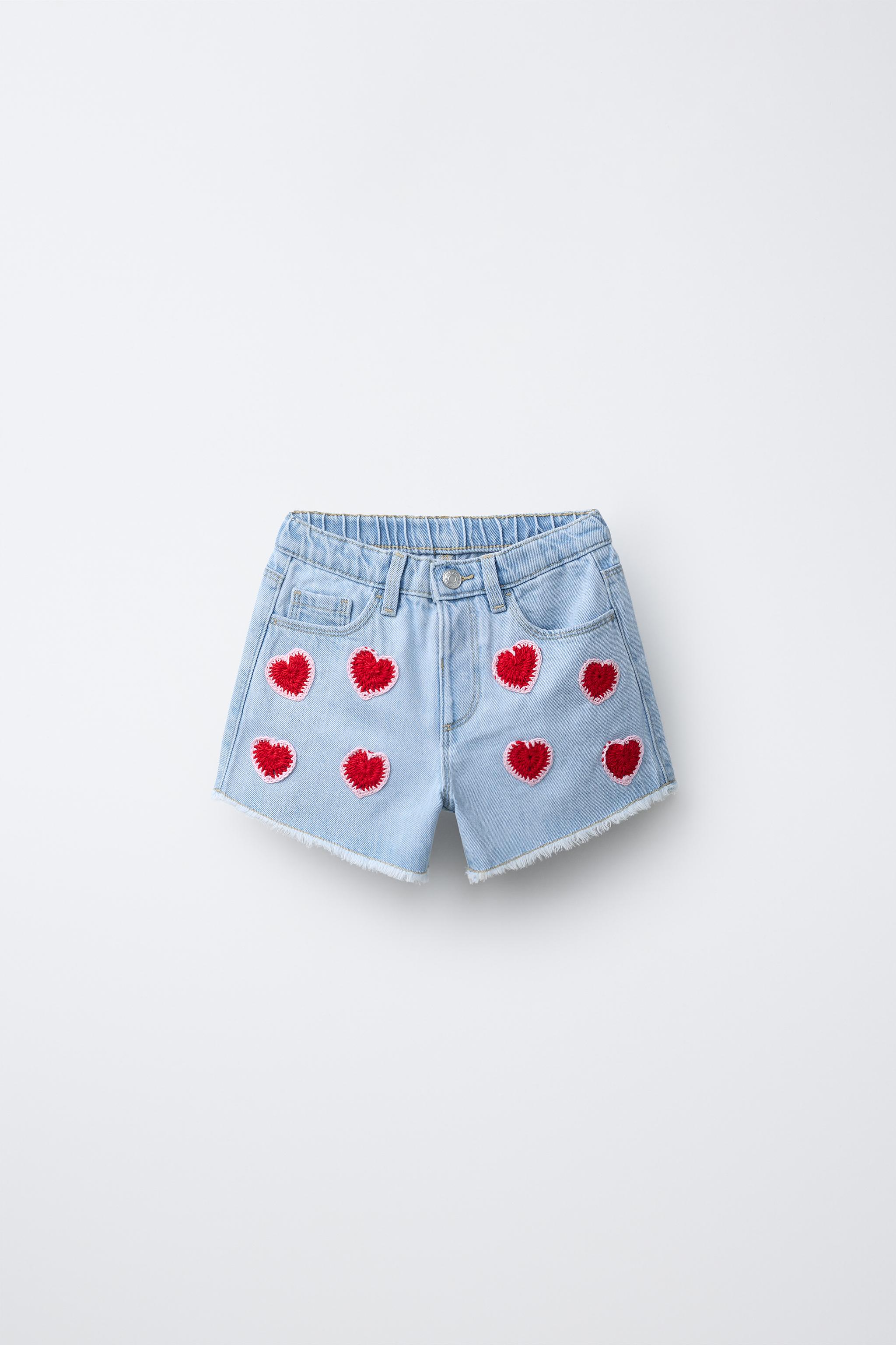 SHORT EN JEAN CŒURS CROCHET